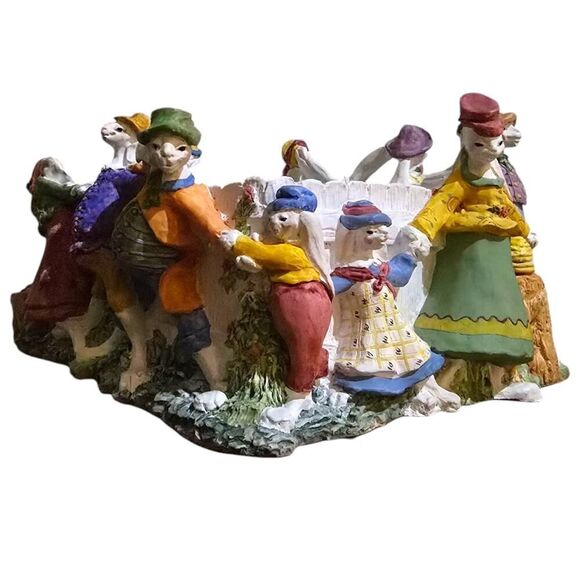 Vintage Dept 56 Easter Bunny Rabbit Parade Centerpiece Whimsical Basket Decor - Picture 4 of 9